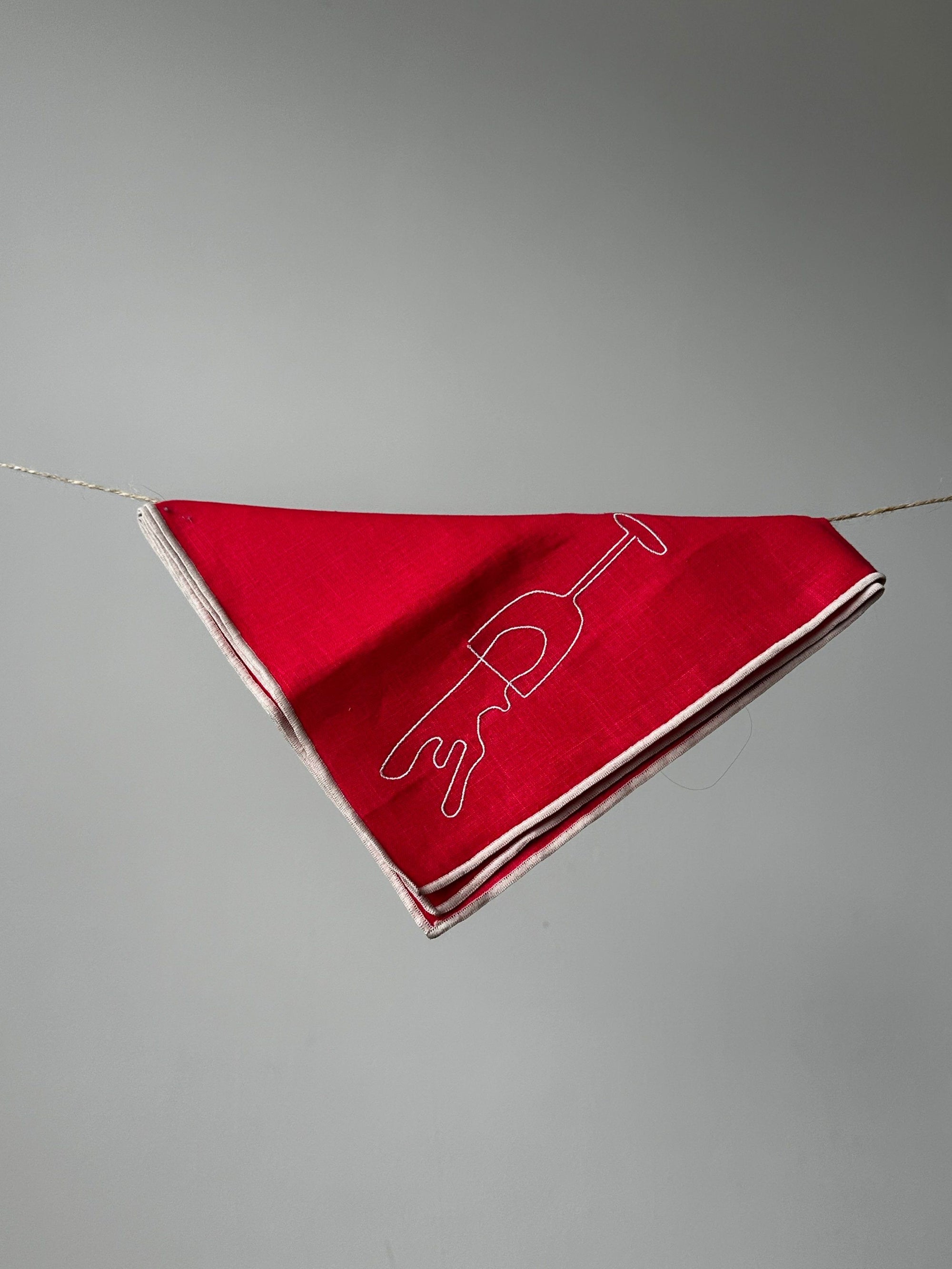 Linen Embroidered Napkins | 'Wine'