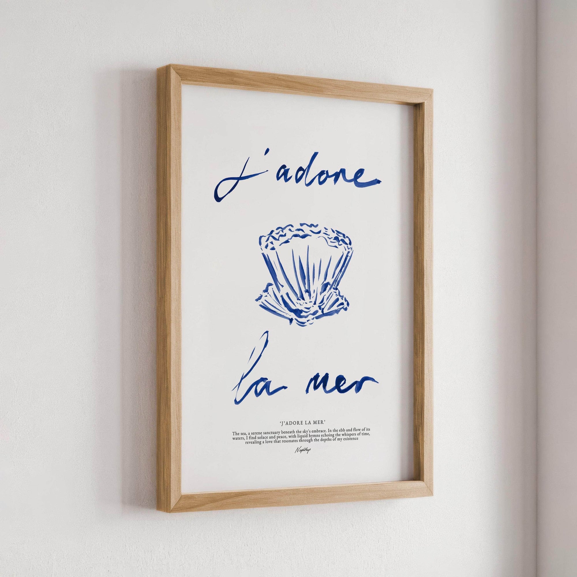 J'adore La Mer Print (Brushstroke)