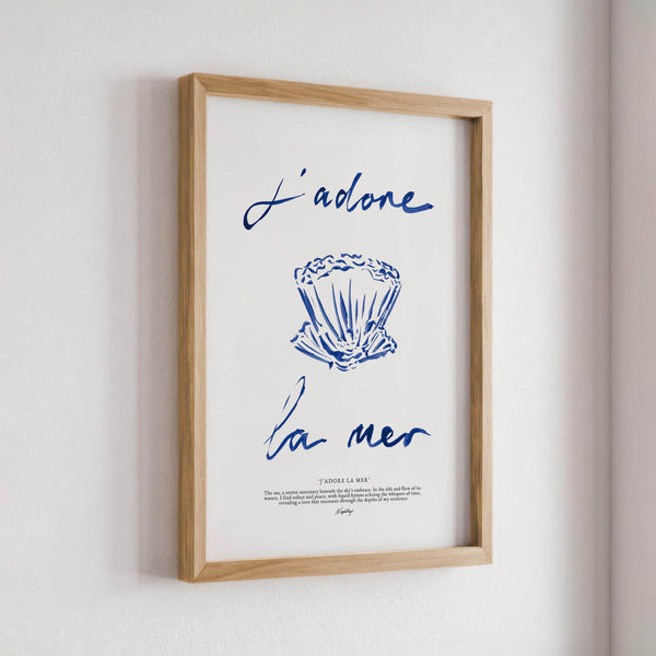 J'adore La Mer Print (Brushstroke)