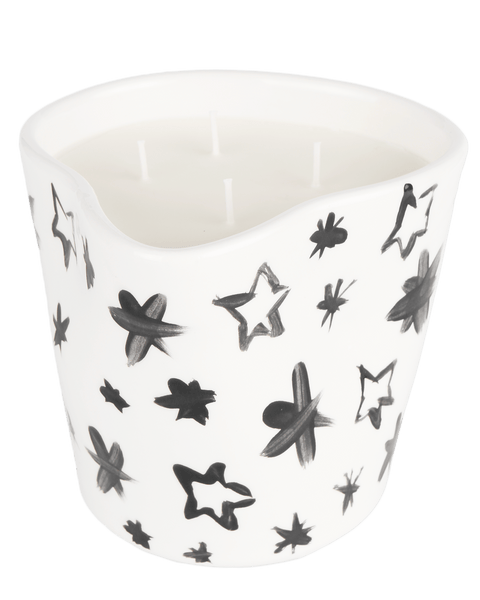 B&W Stars Candle