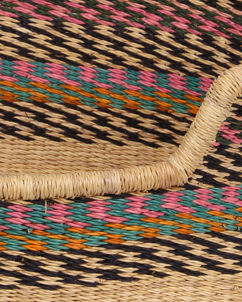 RAKUMI: Pink, Turquoise and Black Dog Basket - Medium