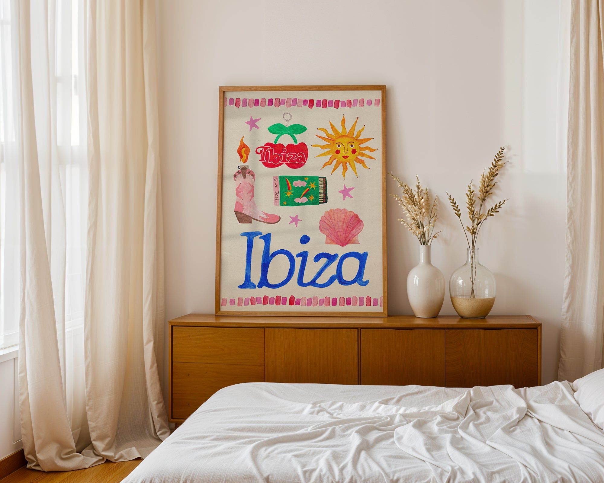 Ibiza Travel Trinket Hand Painted Print