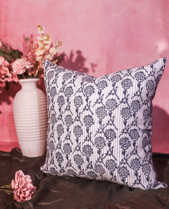 Nikhar Pure Linen Throw Pillow Cover - Serene Blue