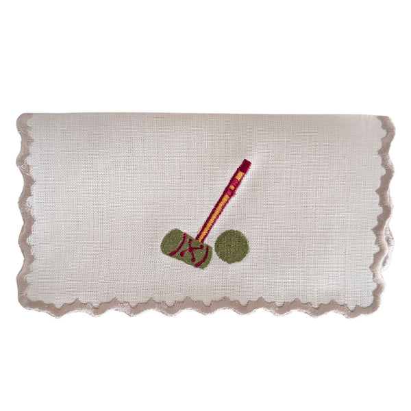 CROQUET - Croquet Embroidery Cocktail Napkin Set (set of 6)
