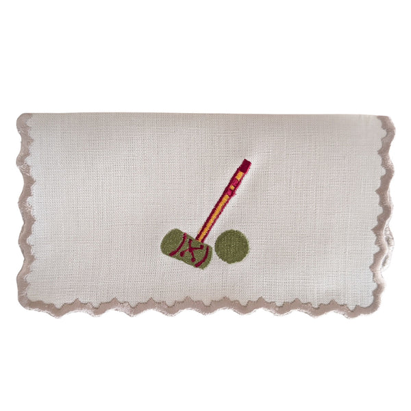 CROQUET - Croquet Embroidery Cocktail Napkin Set (set of 6)