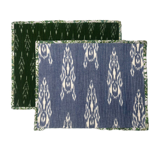 The Breakfast Ikat Placemat - Blue & Green