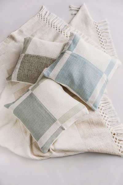 Organic Cotton Pillow from Colombia - Light Blue