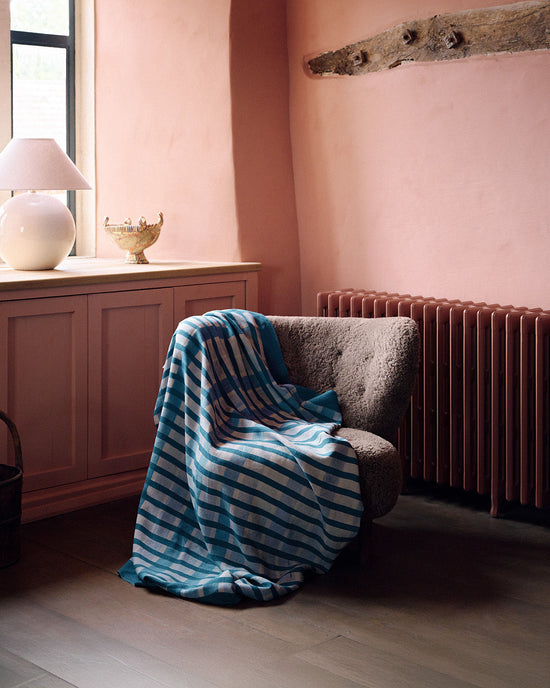 Lino Stripe Fabric (Indigo)