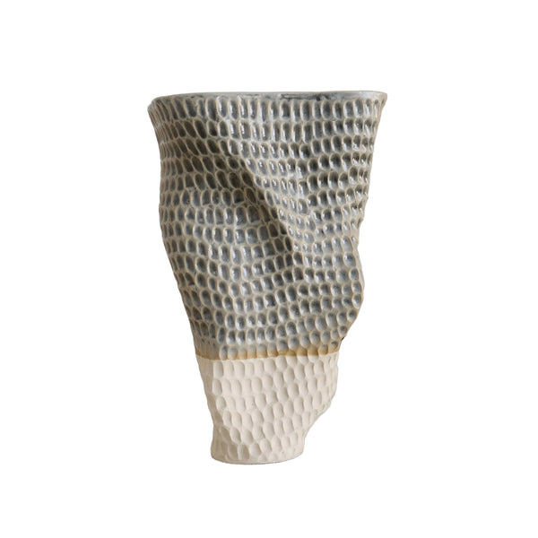 Luma - Carved Ceramic Vase - Everything Blue