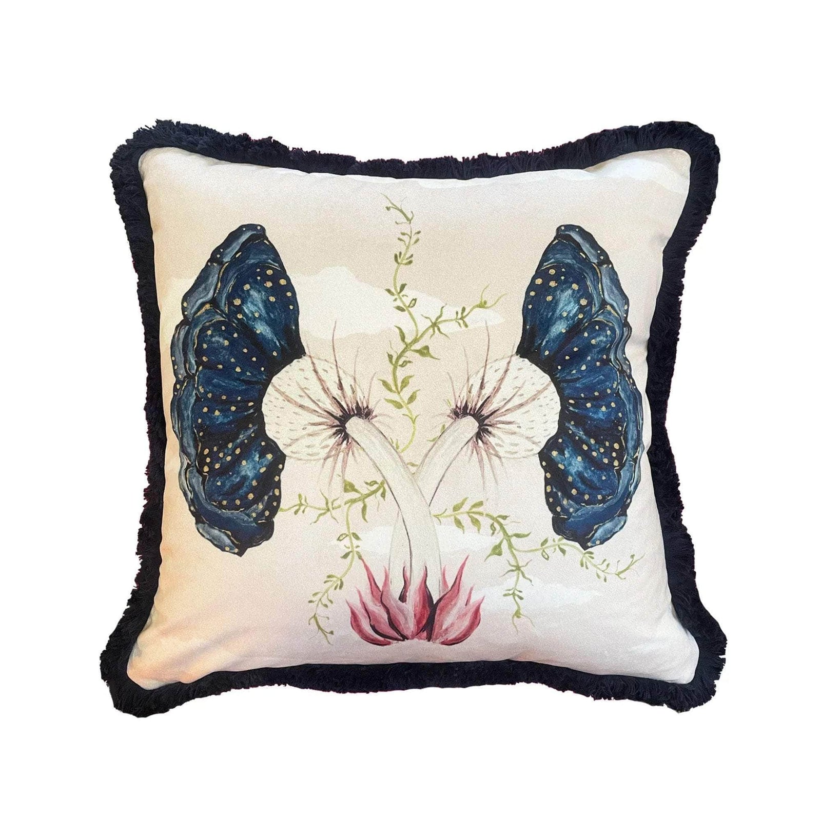 Bosch Strawberry Flower Velvet Cushion