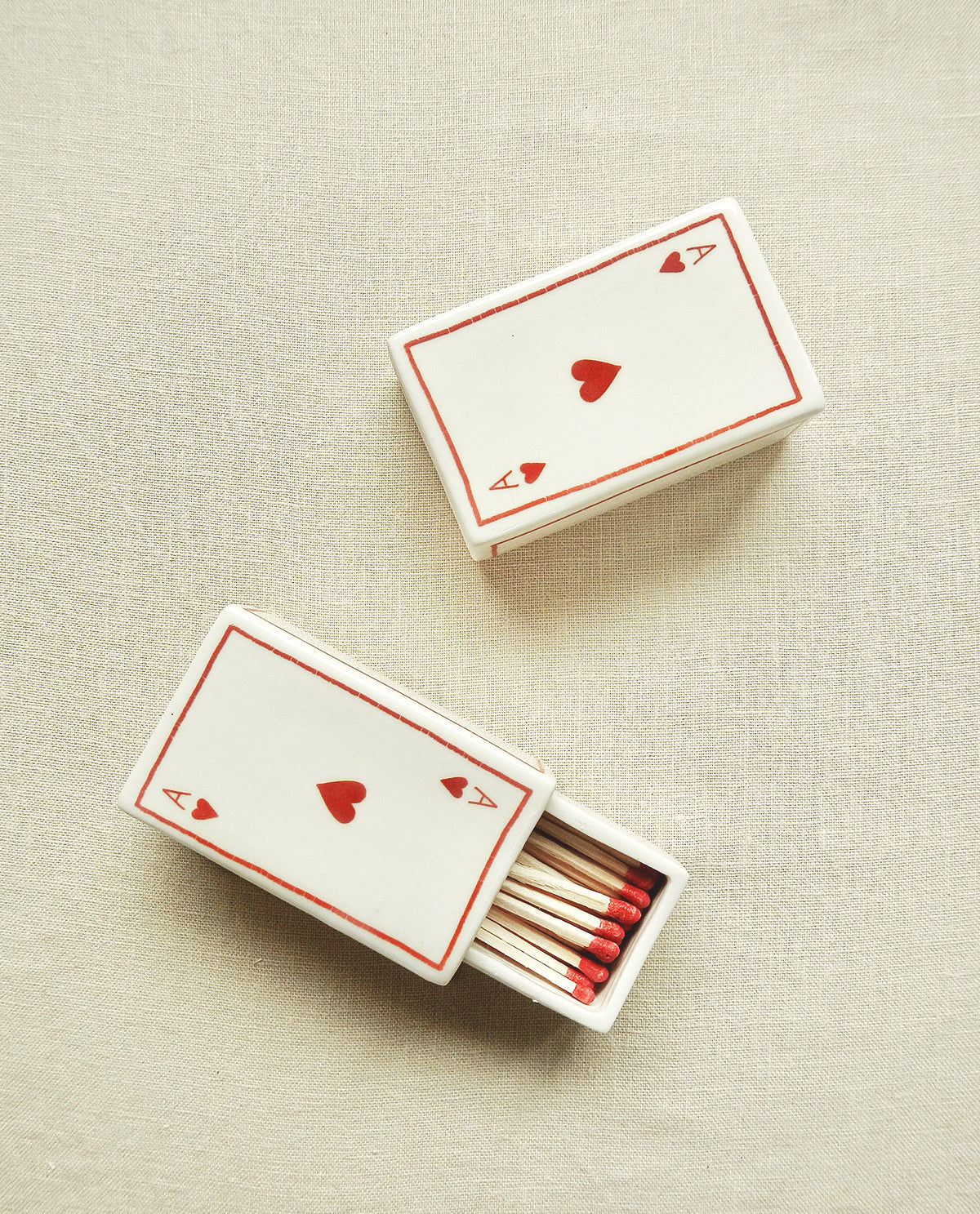 ‘Ace Of Hearts’ Ceramic Matchbox