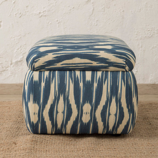 Deva Ikat Ink Ottoman