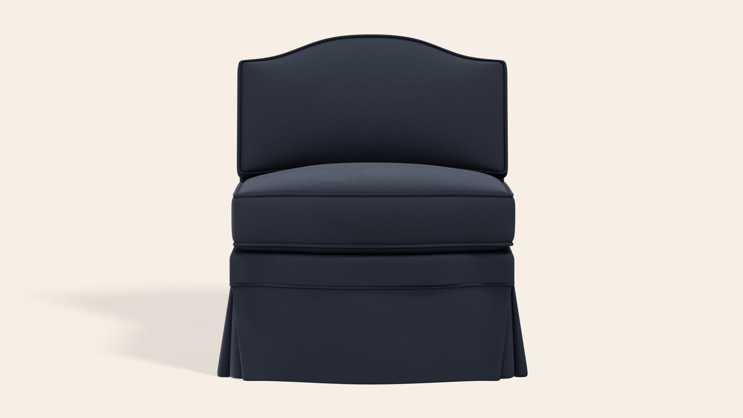 Felix Slipper Chair, Prussian Linen