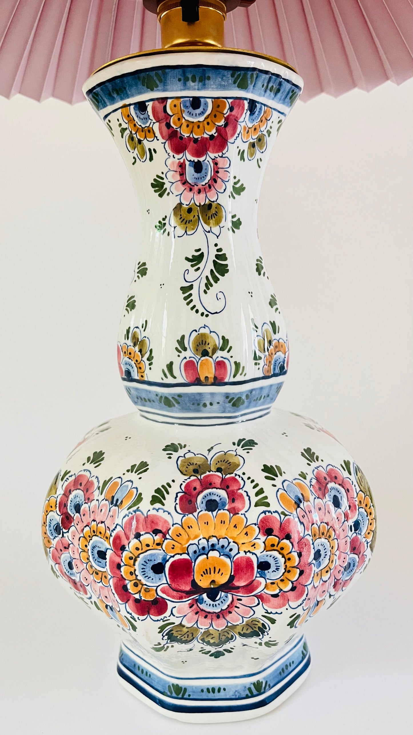 Antique Delft Polychrome Lamp