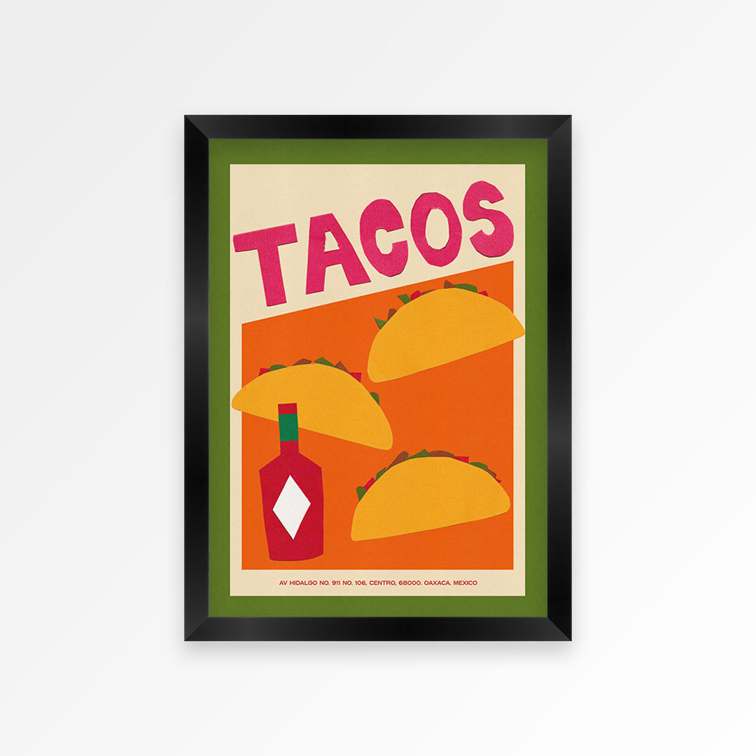 Tacos Hand Collaged Print