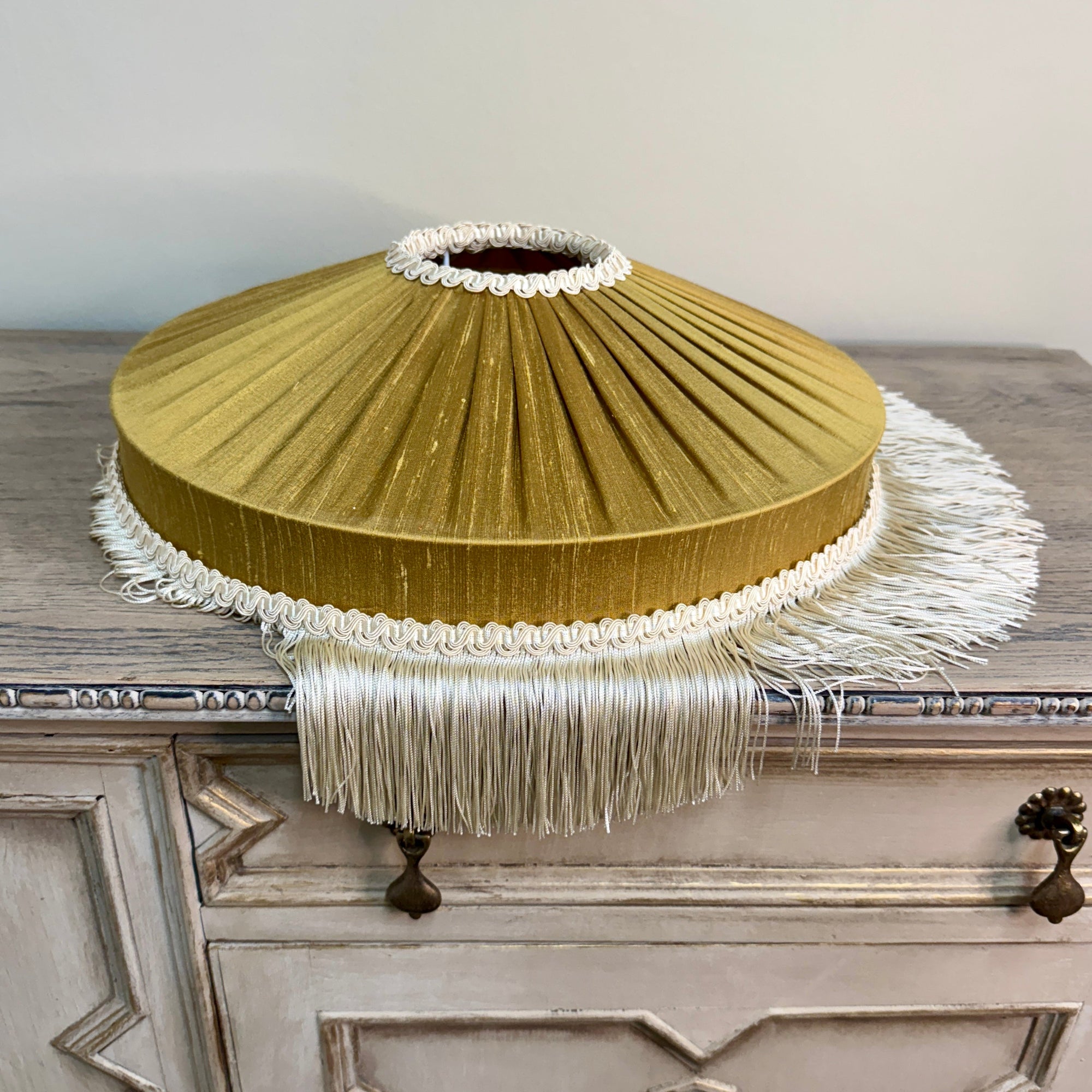 The Peggy Silk Fringed Lampshade - Gold