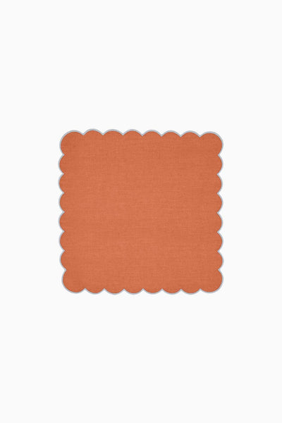 Zero-Waste Scalloped Linen Napkins tangerine - Set of 2