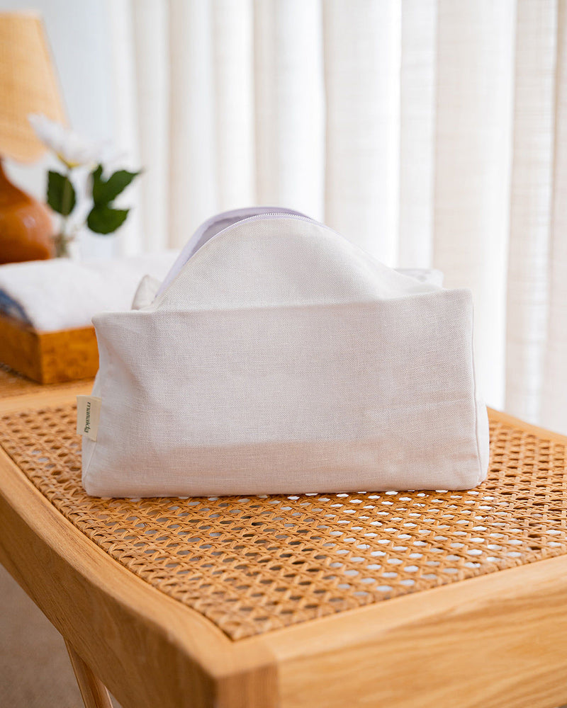 White Linen Toiletry Bag