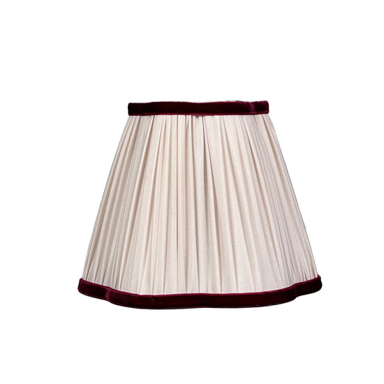 Athena Silver Rechargeable Table Lamp (Ivory with Burgundy Rim)