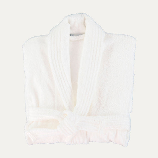 White Cotton Terry Bathrobe