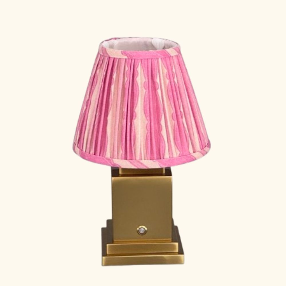 Molly Table Lamp Pink Scallop Stripes