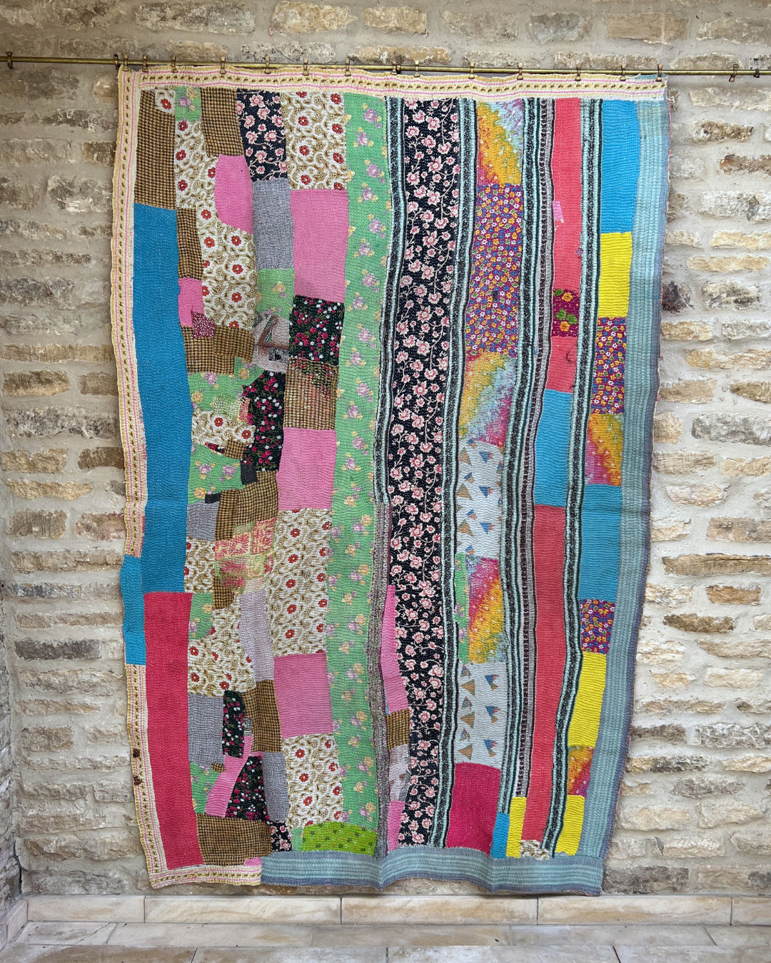 Patchwork Kantha Quilt No. 836