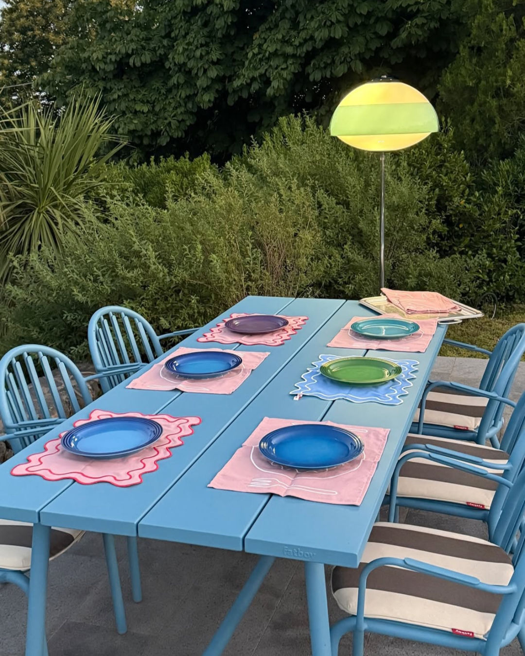 Wavy Placemats Pink/Red - Set of 2