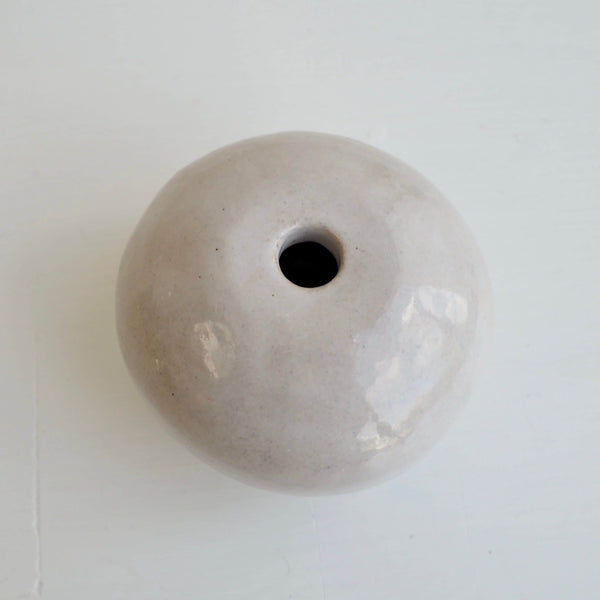 Handmade Ceramic Round Vases in White, Gold & Black