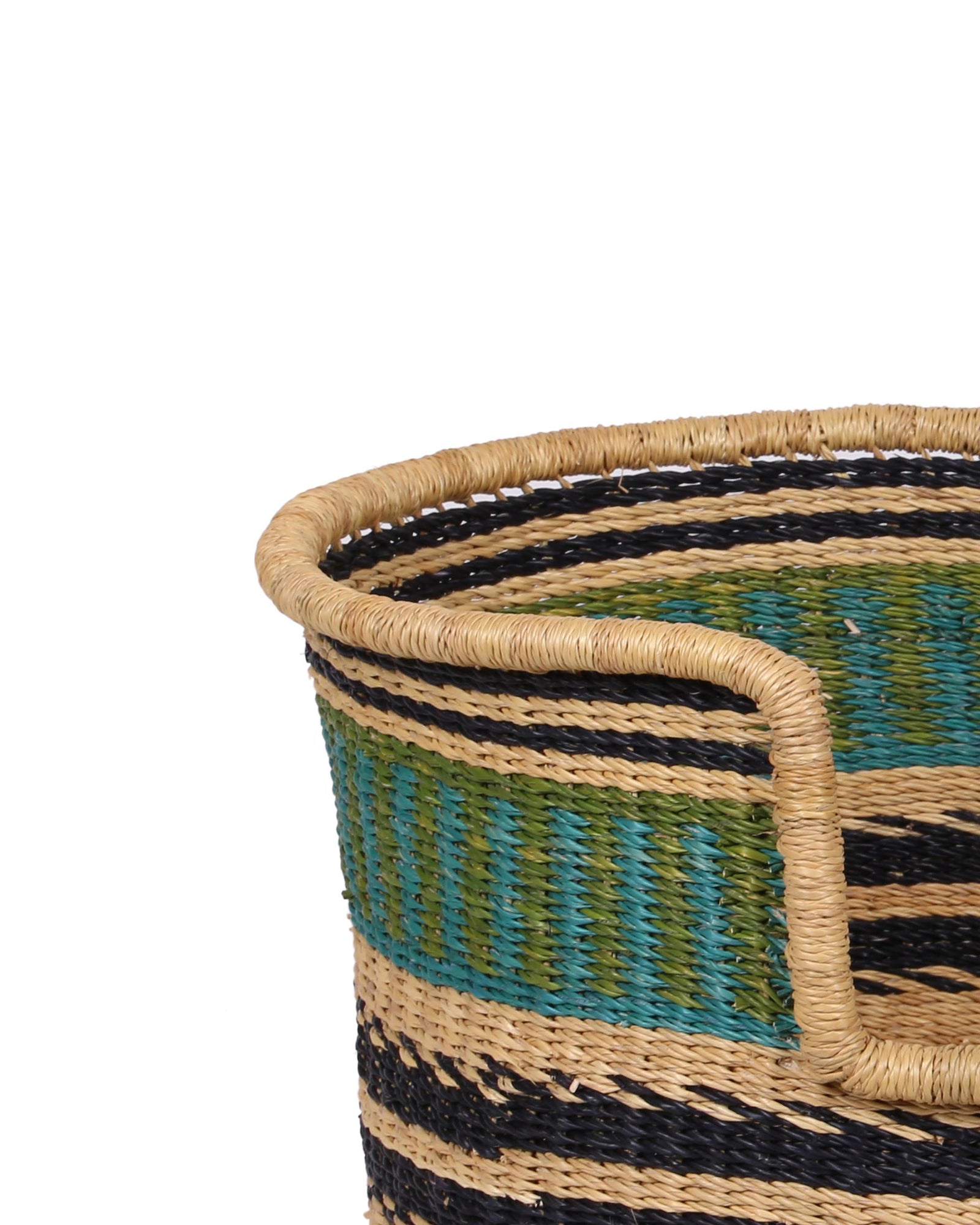 PONKO: Blue, Green and Black Dog Basket - Small
