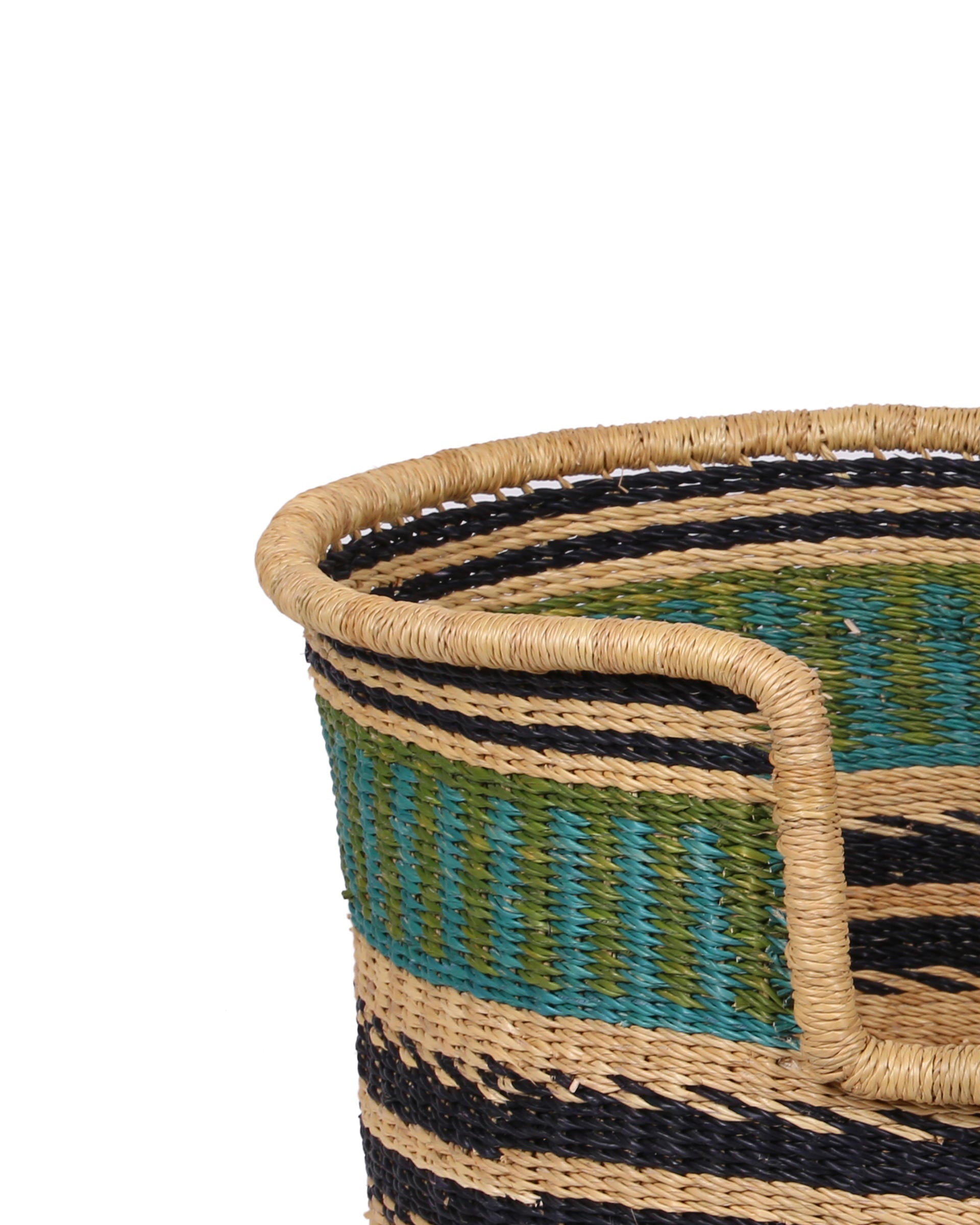 PONKO: Blue, Green and Black Dog Basket - Small