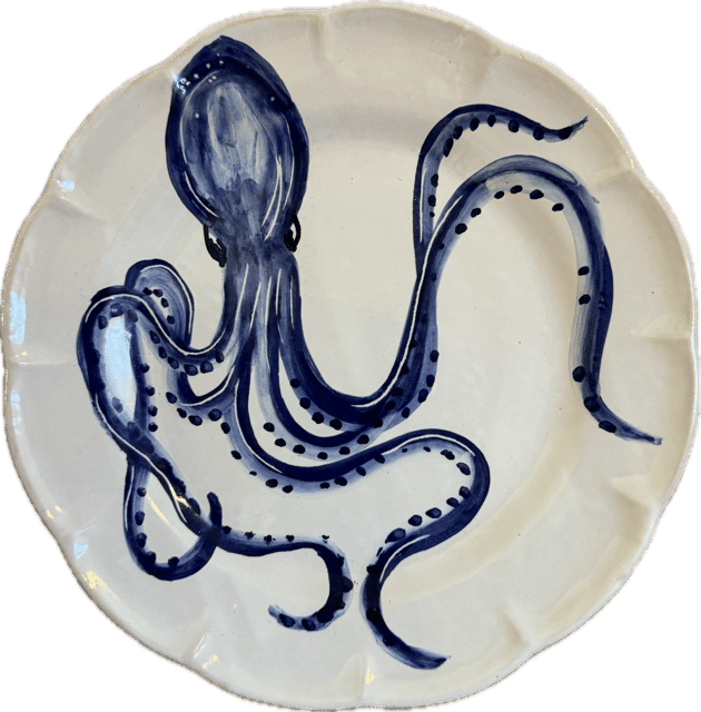 Mare Plate 25 cm Blue Octopus