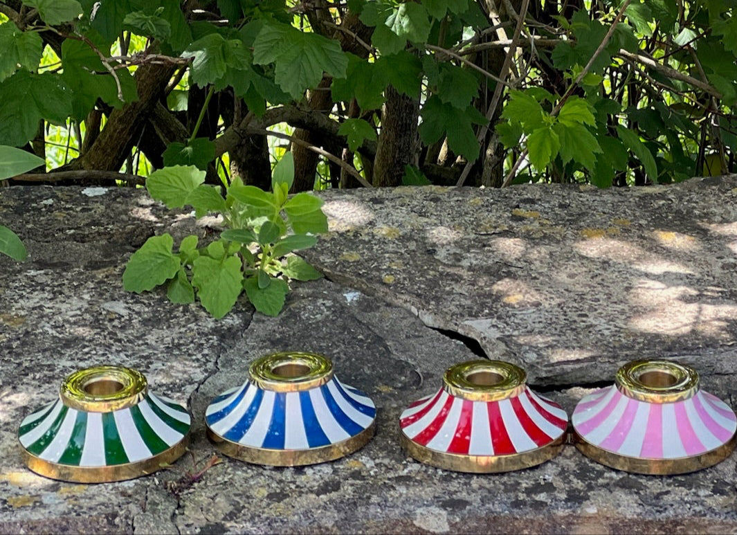 Circus Candleholder | Spring Green | Striped
