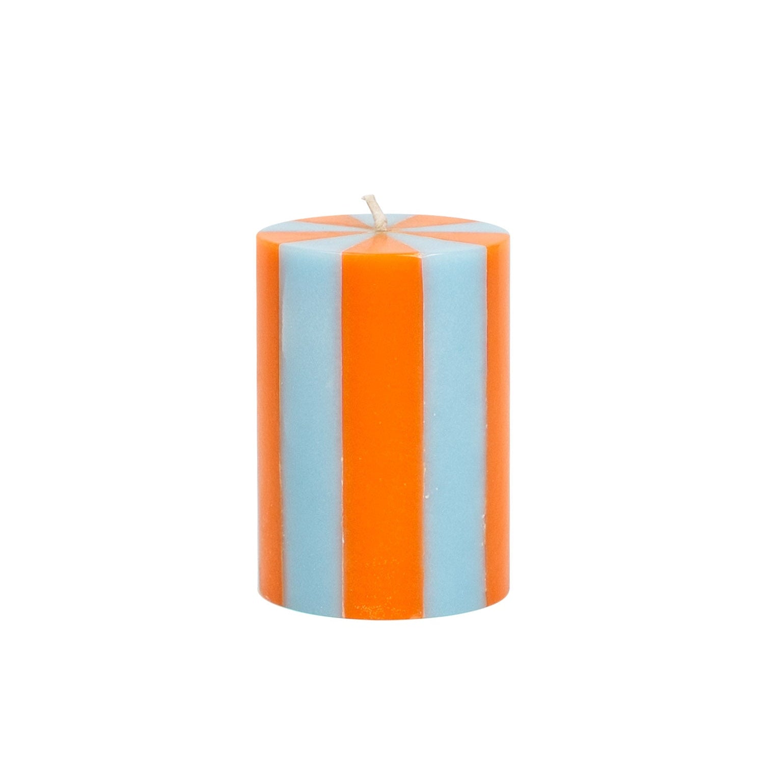 Small Pillar Candle - Orange / Pastel Blue