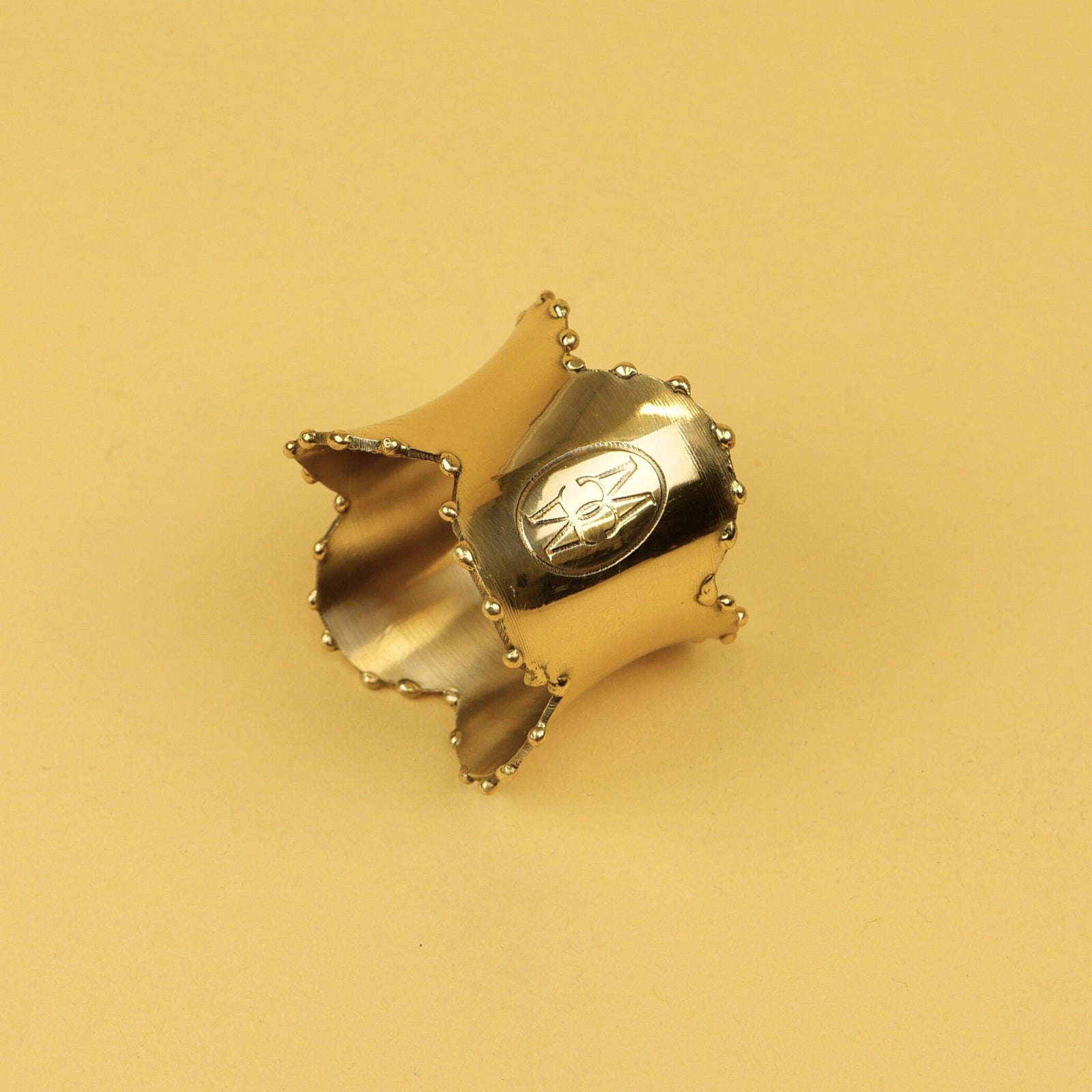 Brass Napkin Ring Scalloped Set of 4