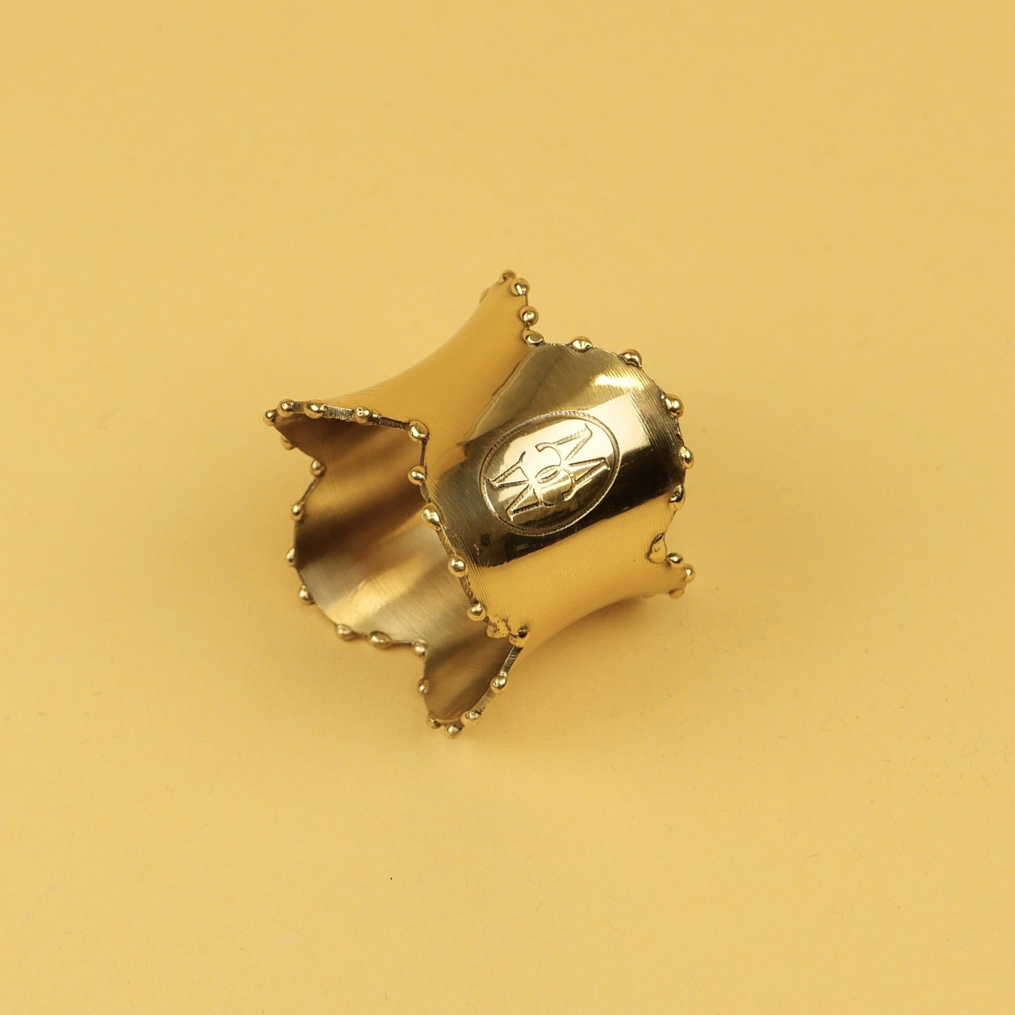 Brass Napkin Ring Scalloped Set of 4