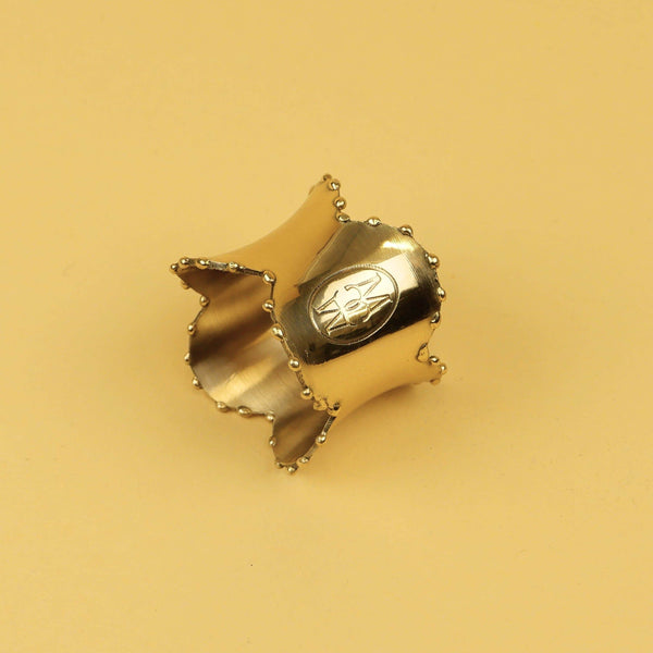 Brass Napkin Ring Scalloped Set of 4