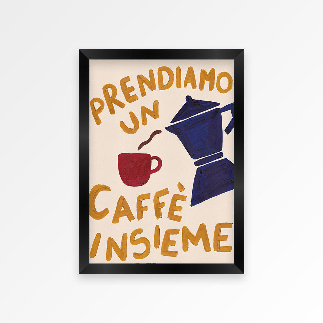 "Let's Have A Cup of Coffee" Hand Painted Print