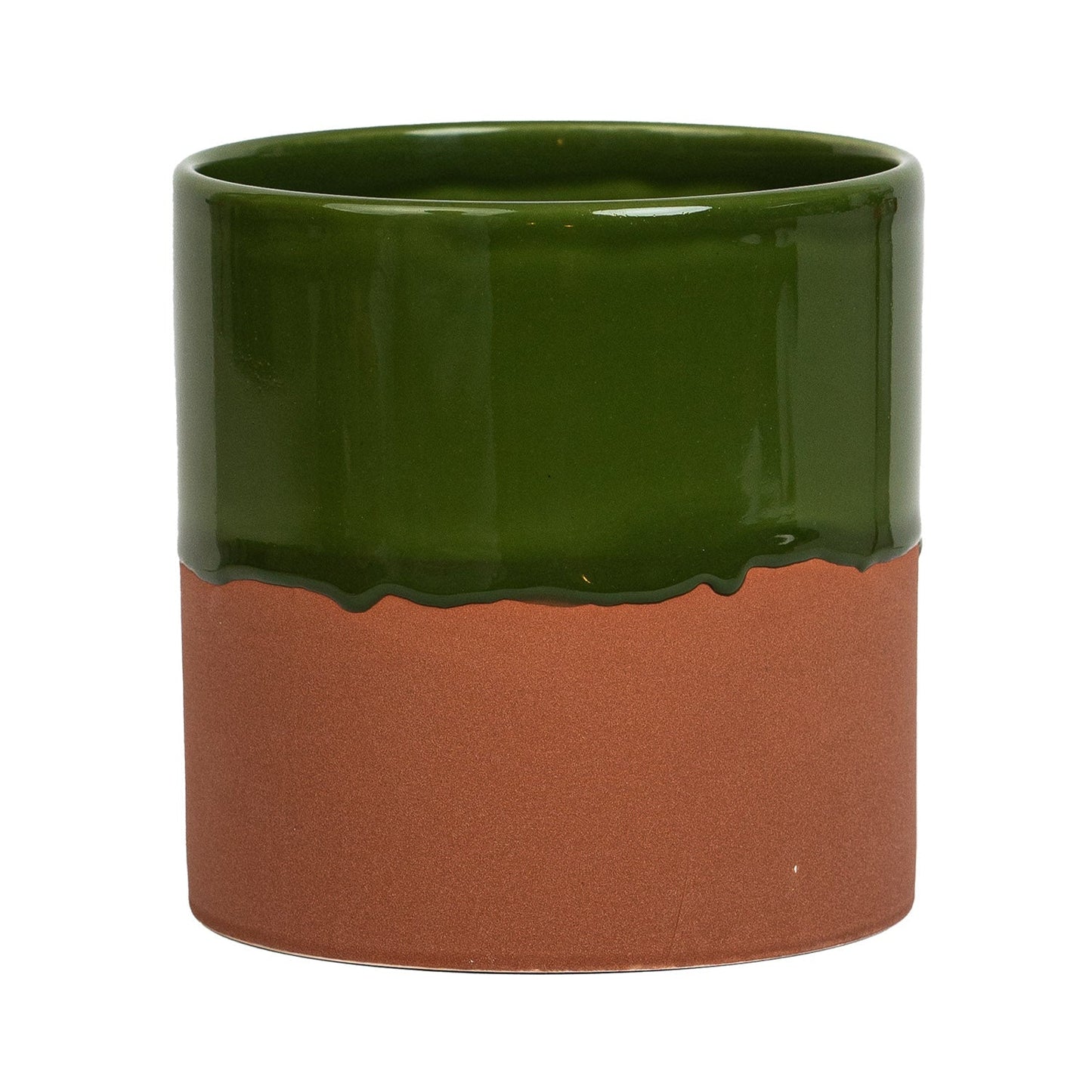 Drip Ceramic Planter Large - Rich Green T