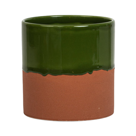 Drip Ceramic Planter Large - Rich Green T