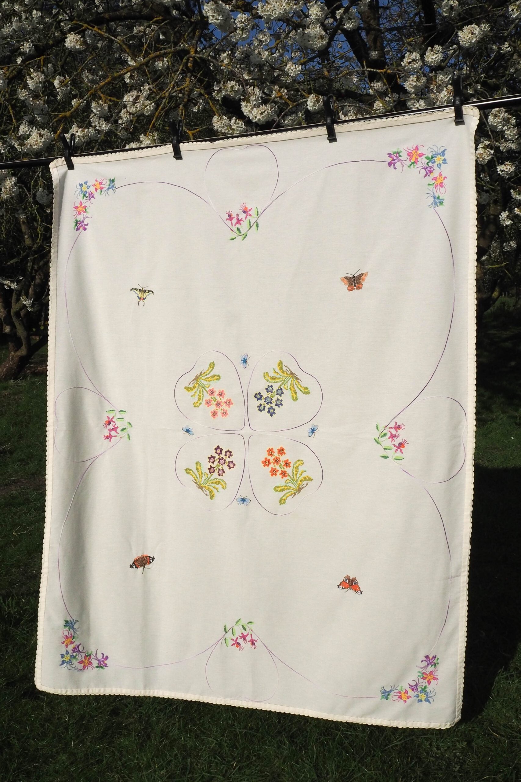 Vintage Embroidered Tablecloth
