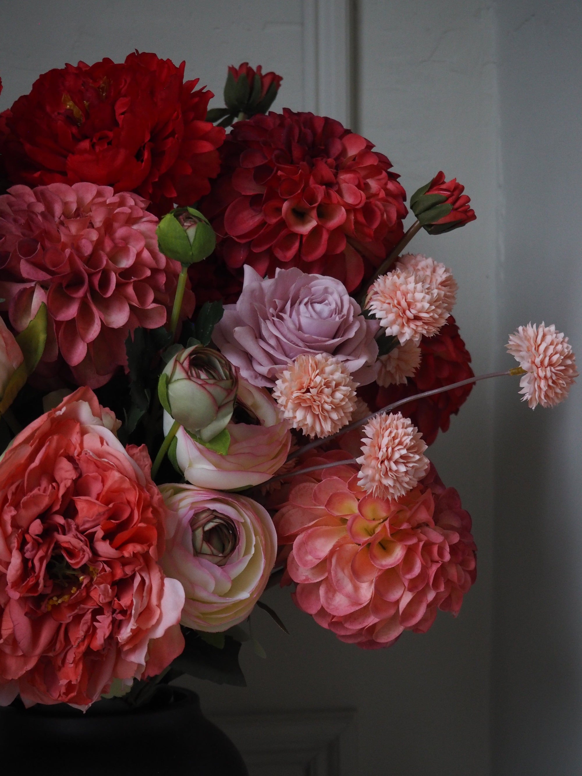 Forever - Faux Flower Arrangement - Reds & Pinks