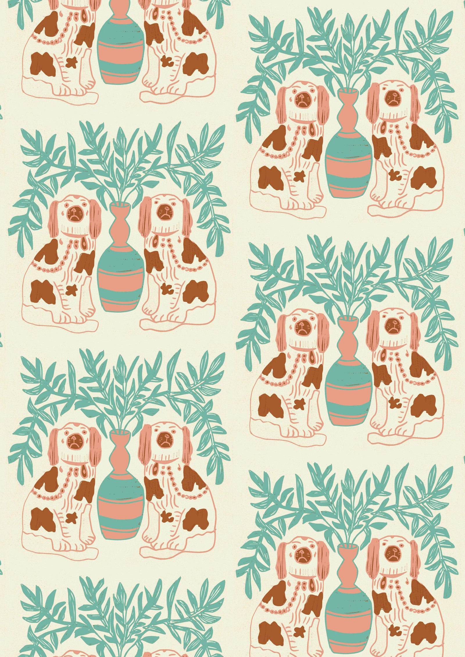 Pair of Dogs Fabric