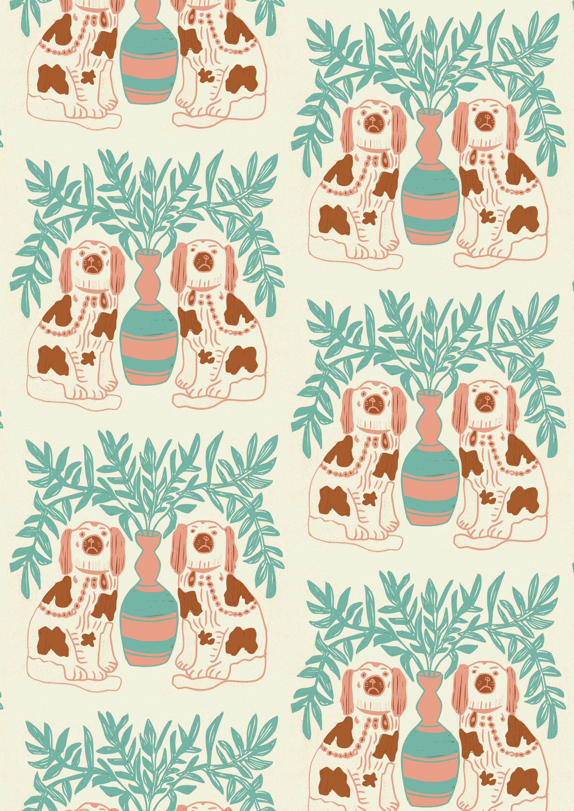 Pair of Dogs Fabric