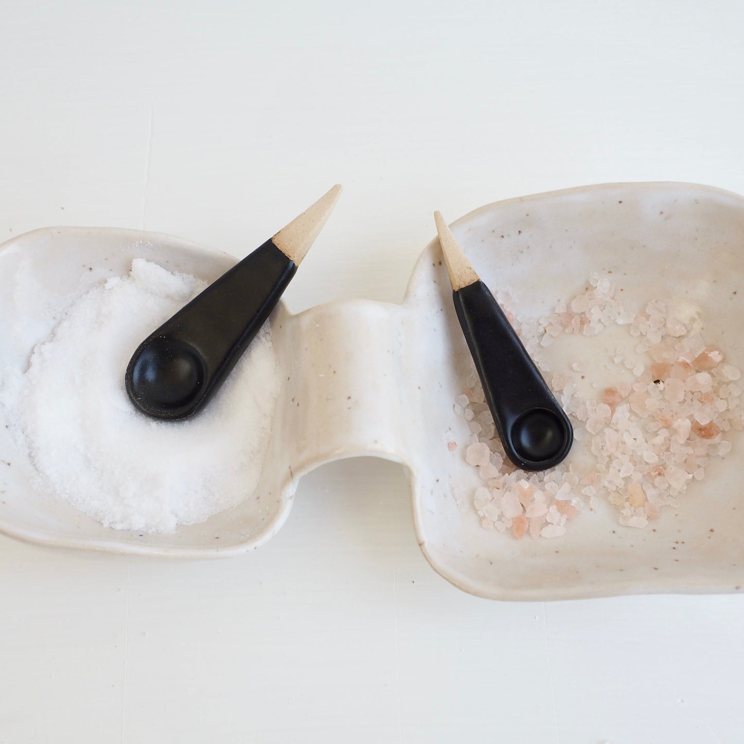 Handmade Mini Black Satin Pottery Salt / Spice Spoon