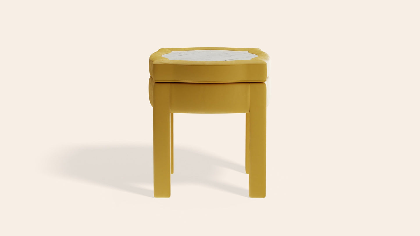Piero Footstool, Daffodil Velvet