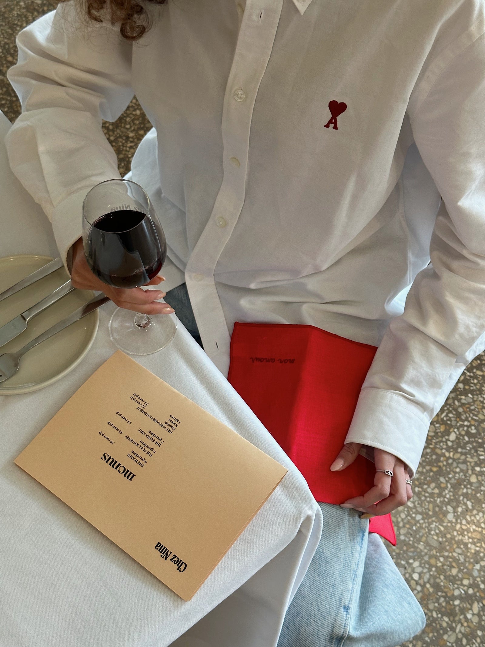 Mon Amour Linen Napkins Red - Set of 2