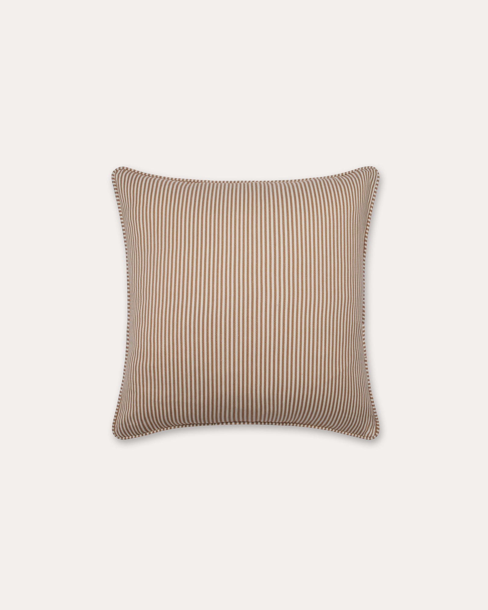 The Fine Stripe Square Cushion in Ochre