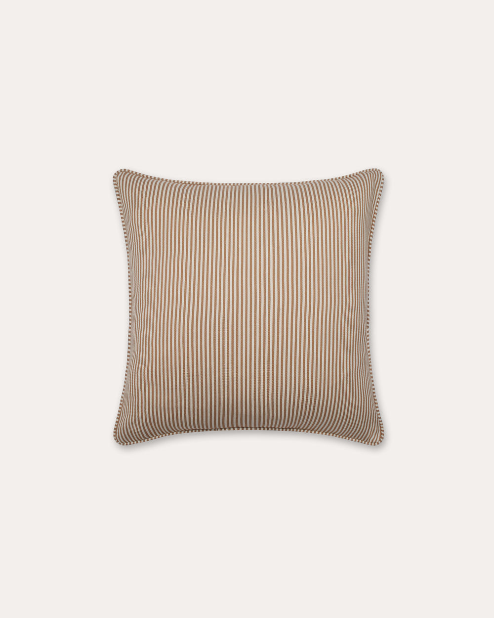 The Fine Stripe Square Cushion in Ochre