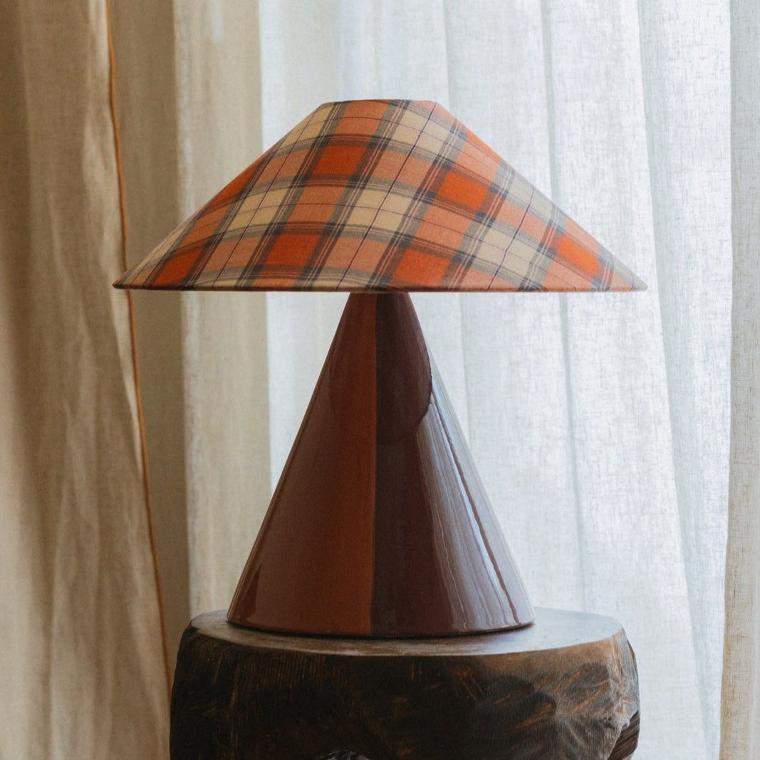 Caterina Cognac Tartan Table Lamp