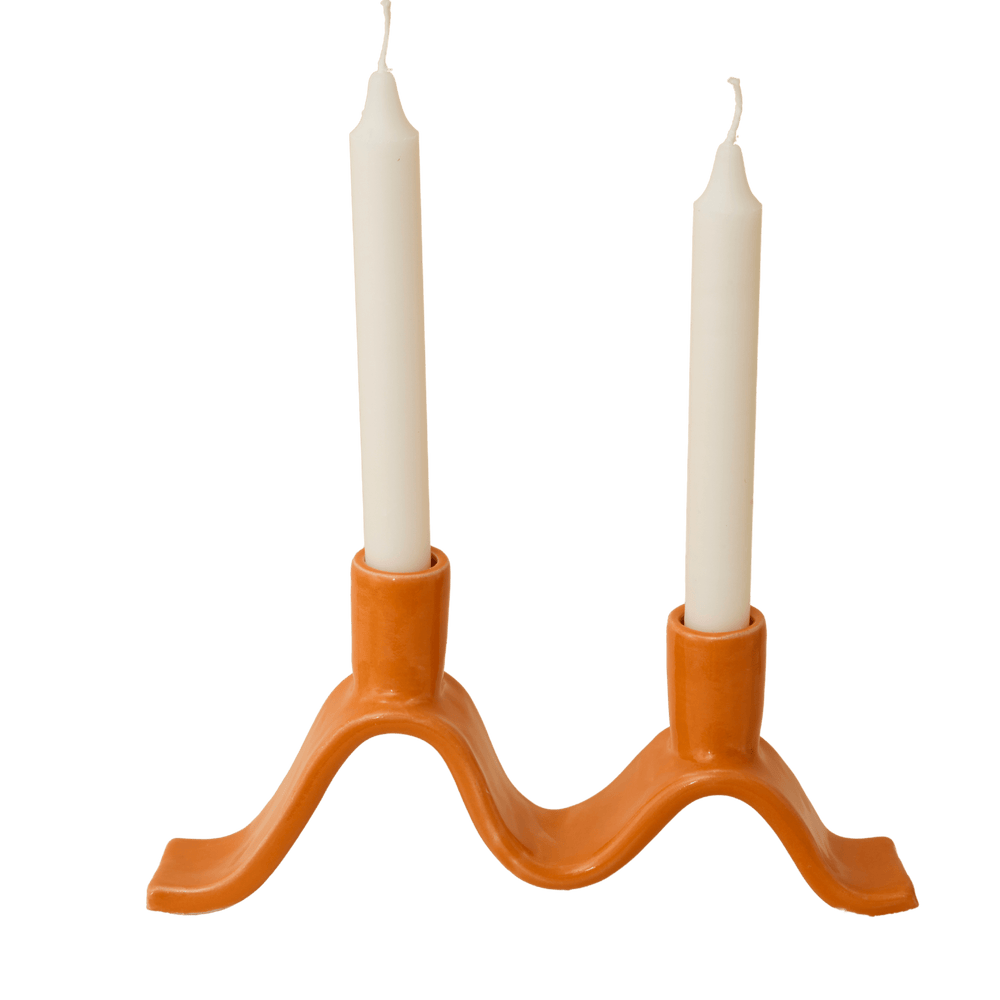 Small Wavy Candelabra - Orange